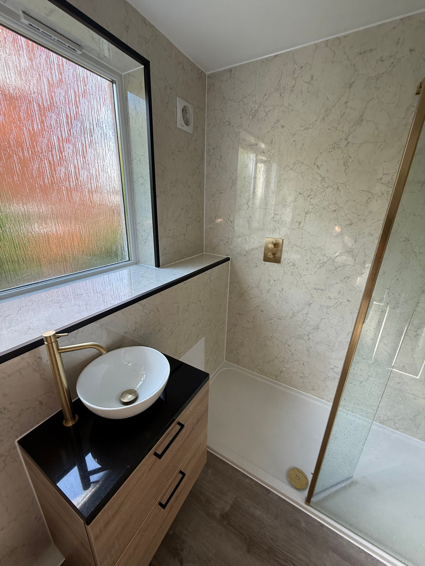 Elegant bathroom with vessel sink